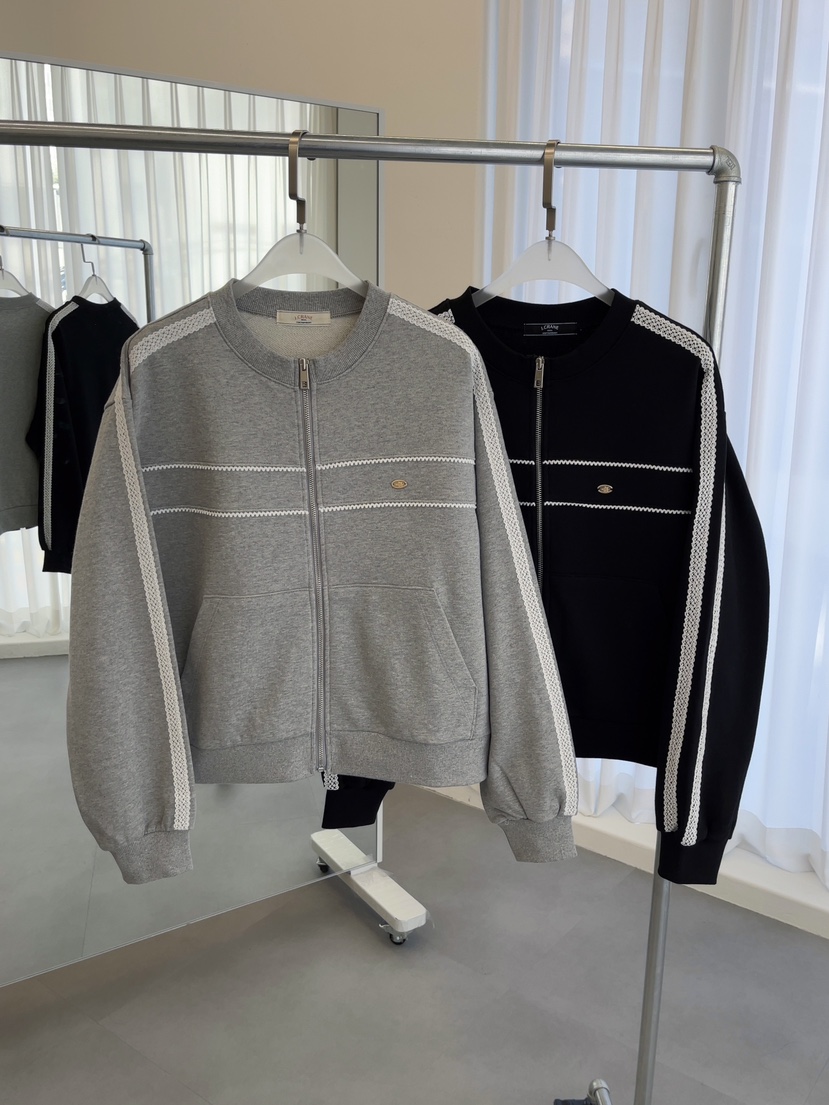 J CRANE-A東大門㊣實拍女士新品休閑熱賣25秋冬夾克拉鏈蕾絲J CRANE夾克