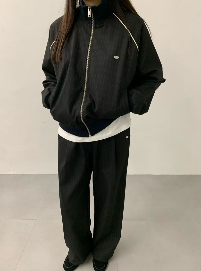 J CRANE-A韓國直郵㊣女裝新品推薦熱賣時尚職業25秋冬夾克條紋J CRANE夾克