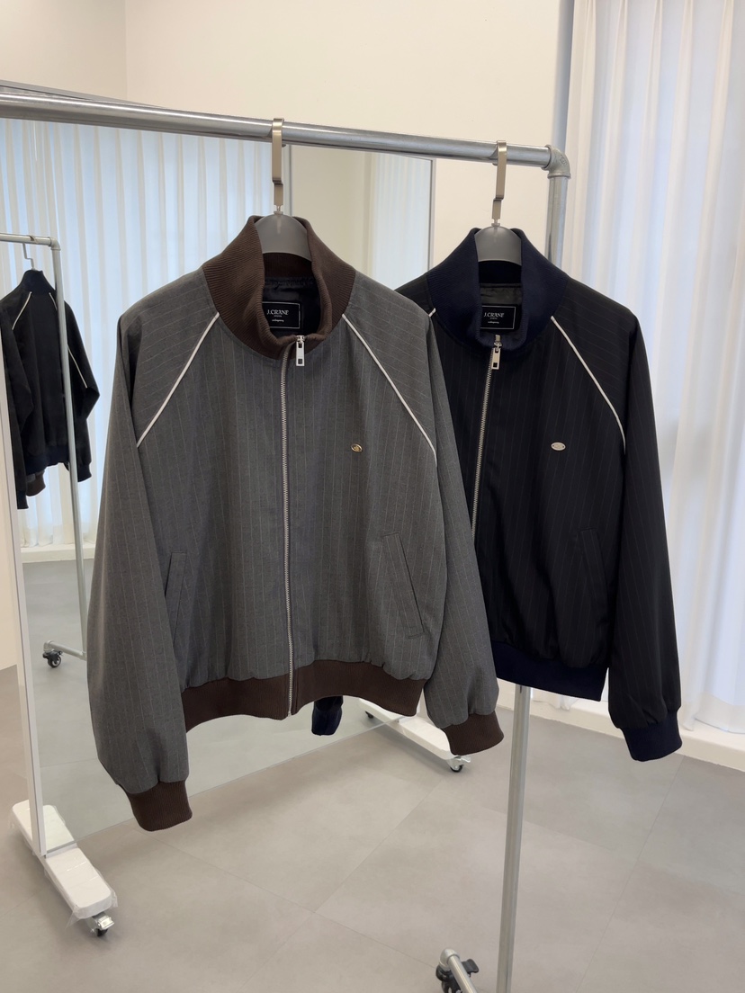 J CRANE-A韓國直郵㊣女裝新品推薦熱賣時尚職業25秋冬夾克條紋J CRANE夾克