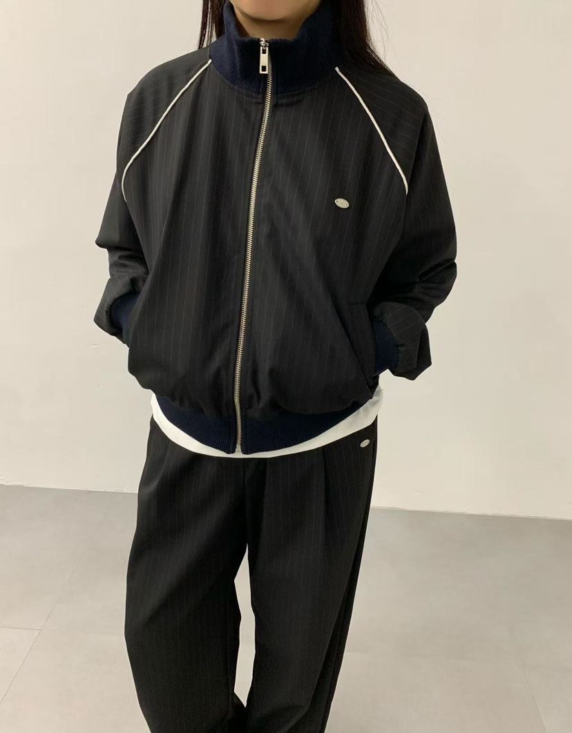 J CRANE-A韓國直郵㊣女裝新品推薦熱賣時尚職業25秋冬夾克條紋J CRANE夾克圖色2