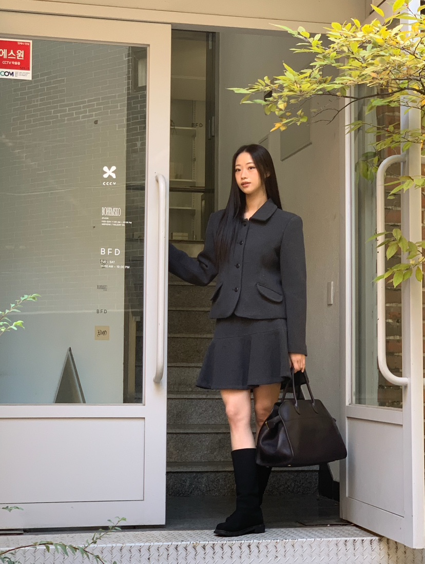 A Flan韓國代購㊣女裝新品25秋冬推薦人氣職業熱賣休閑夾克AFN EDITION夾克