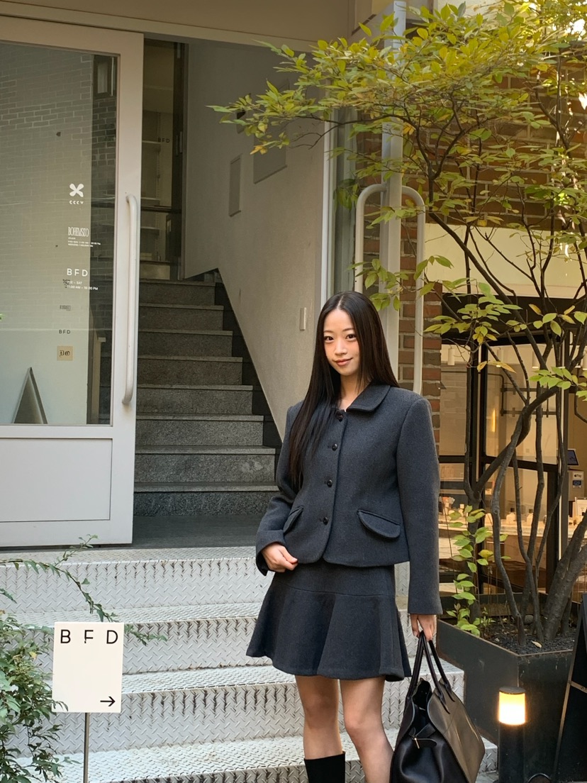 A Flan東大門㊣實拍女裝新款25秋冬職業休閑推薦人氣熱賣短裙AFN EDITION短裙