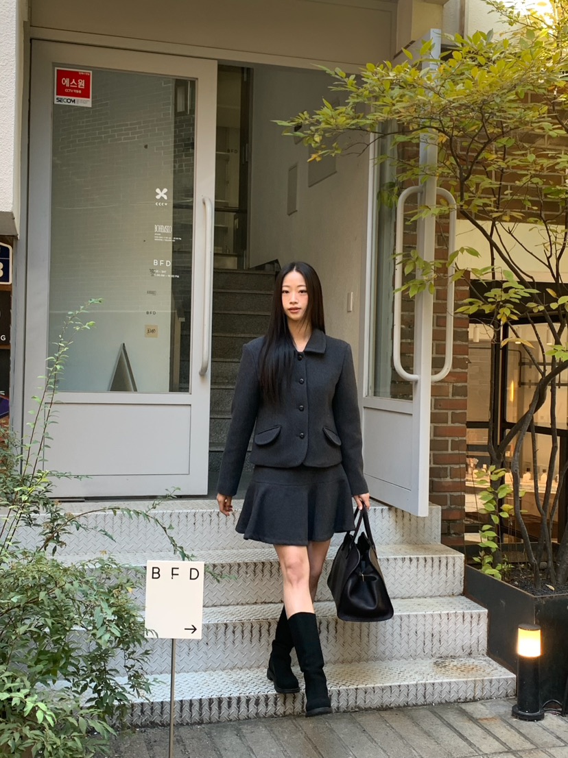 A Flan東大門㊣實拍女裝新款25秋冬職業休閑推薦人氣熱賣短裙AFN EDITION短裙