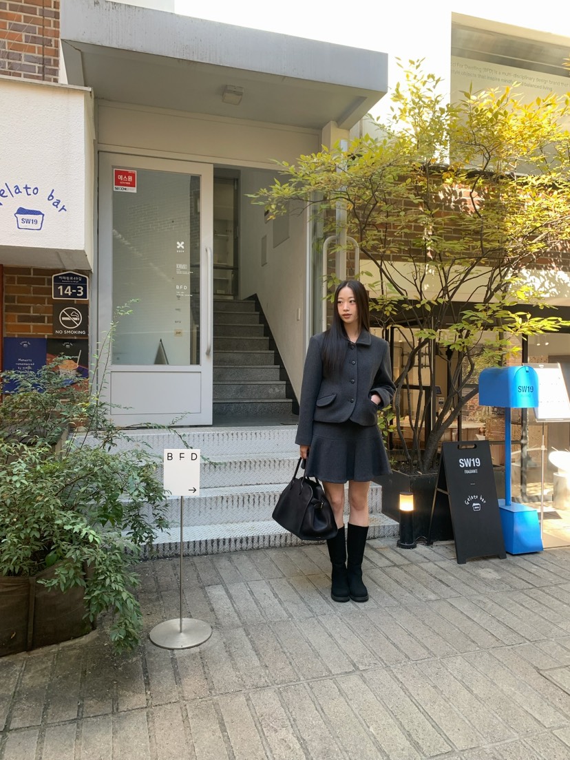 A Flan東大門㊣實拍女裝新款25秋冬職業休閑推薦人氣熱賣短裙AFN EDITION短裙