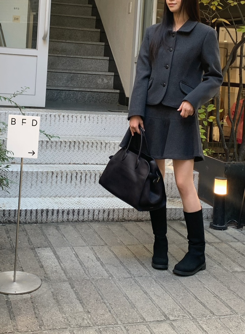 A Flan東大門㊣實拍女裝新款25秋冬職業休閑推薦人氣熱賣短裙AFN EDITION短裙