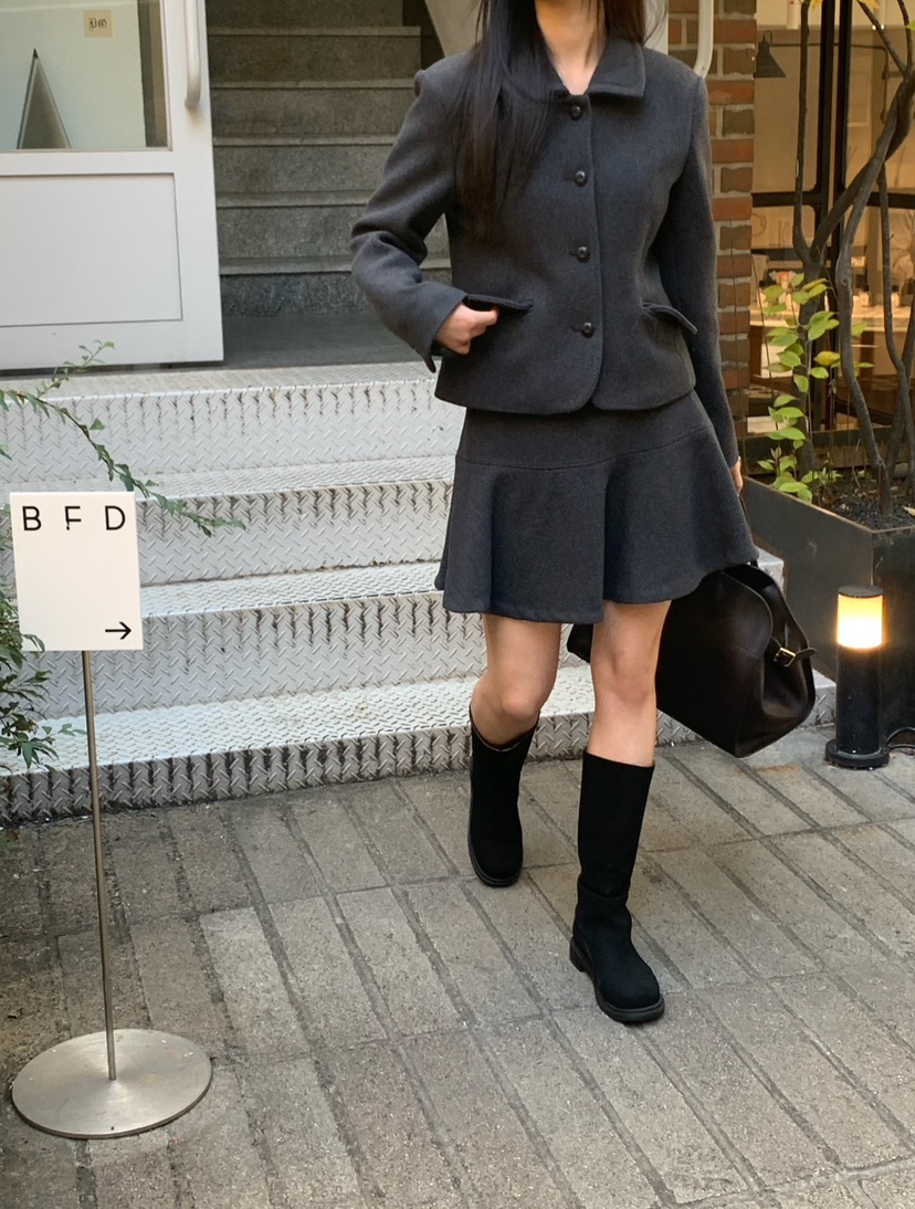 A Flan東大門㊣實拍女裝新款25秋冬職業休閑推薦人氣熱賣短裙AFN EDITION短裙