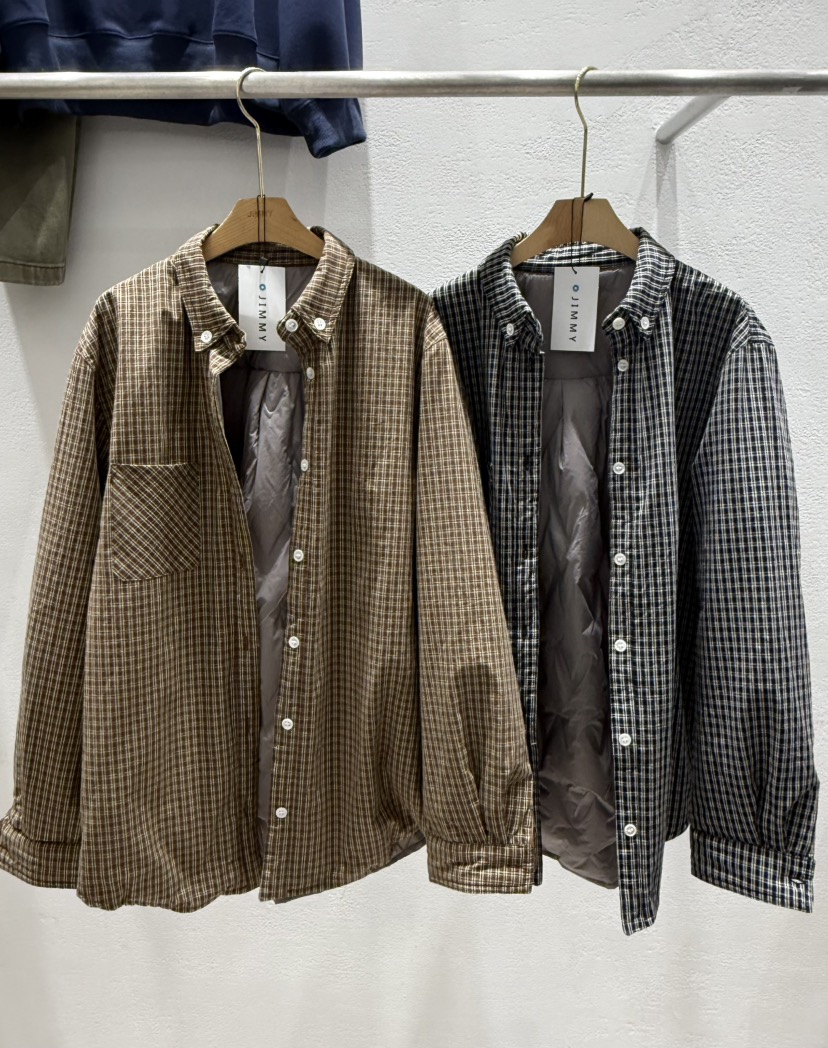 JIMMY韓國代購㊣女裝新款熱賣時尚人氣推薦25秋冬夾克格子棉JIMMY/REMAKE夾克