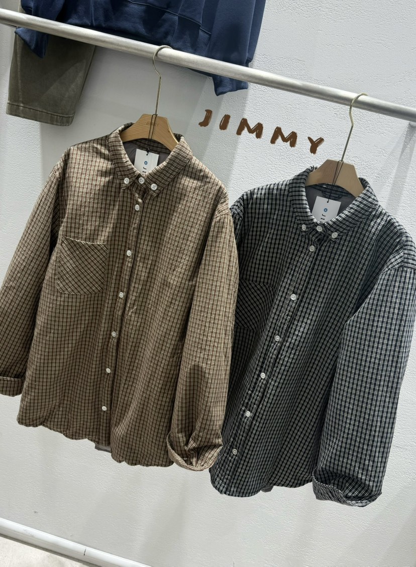 JIMMY韓國代購㊣女裝新款熱賣時尚人氣推薦25秋冬夾克格子棉JIMMY/REMAKE夾克