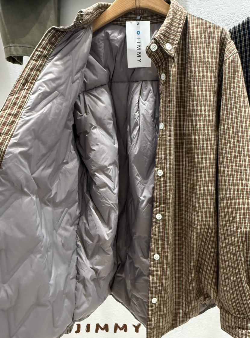 JIMMY韓國代購㊣女裝新款熱賣時尚人氣推薦25秋冬夾克格子棉JIMMY/REMAKE夾克