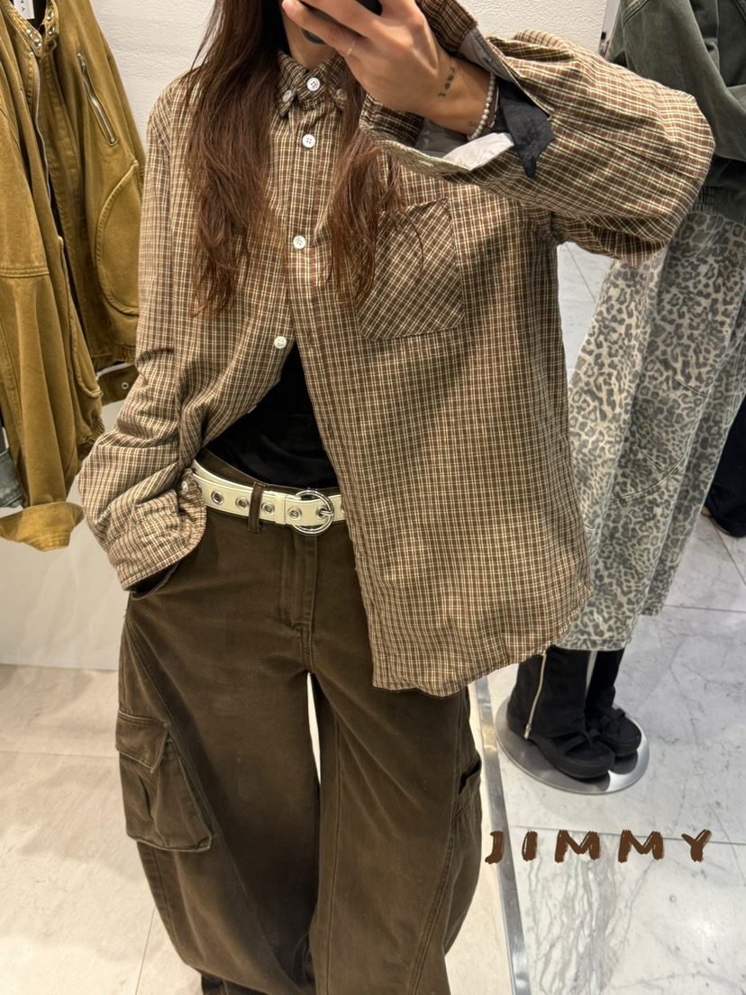 JIMMY韓國代購㊣女裝新款熱賣時尚人氣推薦25秋冬夾克格子棉JIMMY/REMAKE夾克