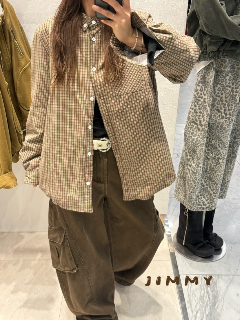 JIMMY韓國代購㊣女裝新款熱賣時尚人氣推薦25秋冬夾克格子棉JIMMY/REMAKE夾克