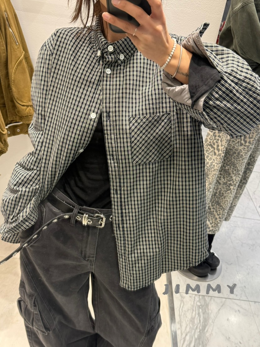 JIMMY韓國代購㊣女裝新款熱賣時尚人氣推薦25秋冬夾克格子棉JIMMY/REMAKE夾克