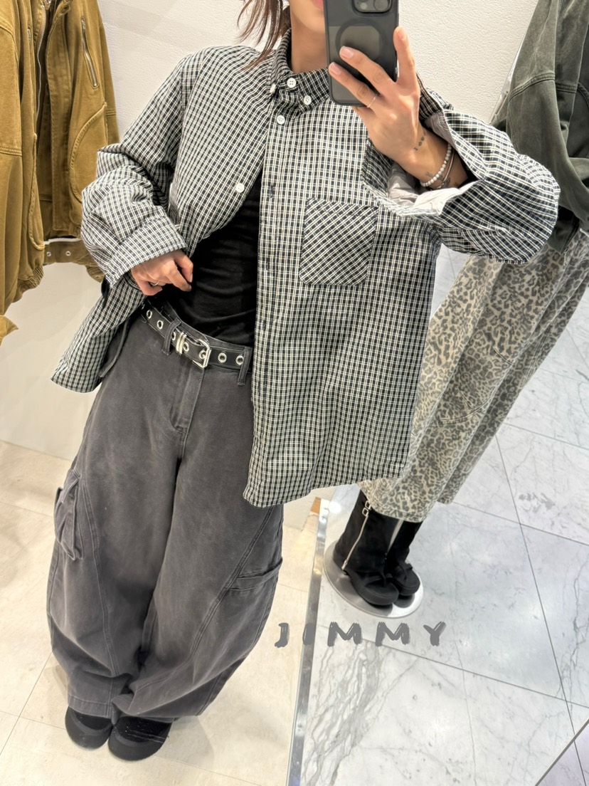 JIMMY韓國代購㊣女裝新款熱賣時尚人氣推薦25秋冬夾克格子棉JIMMY/REMAKE夾克