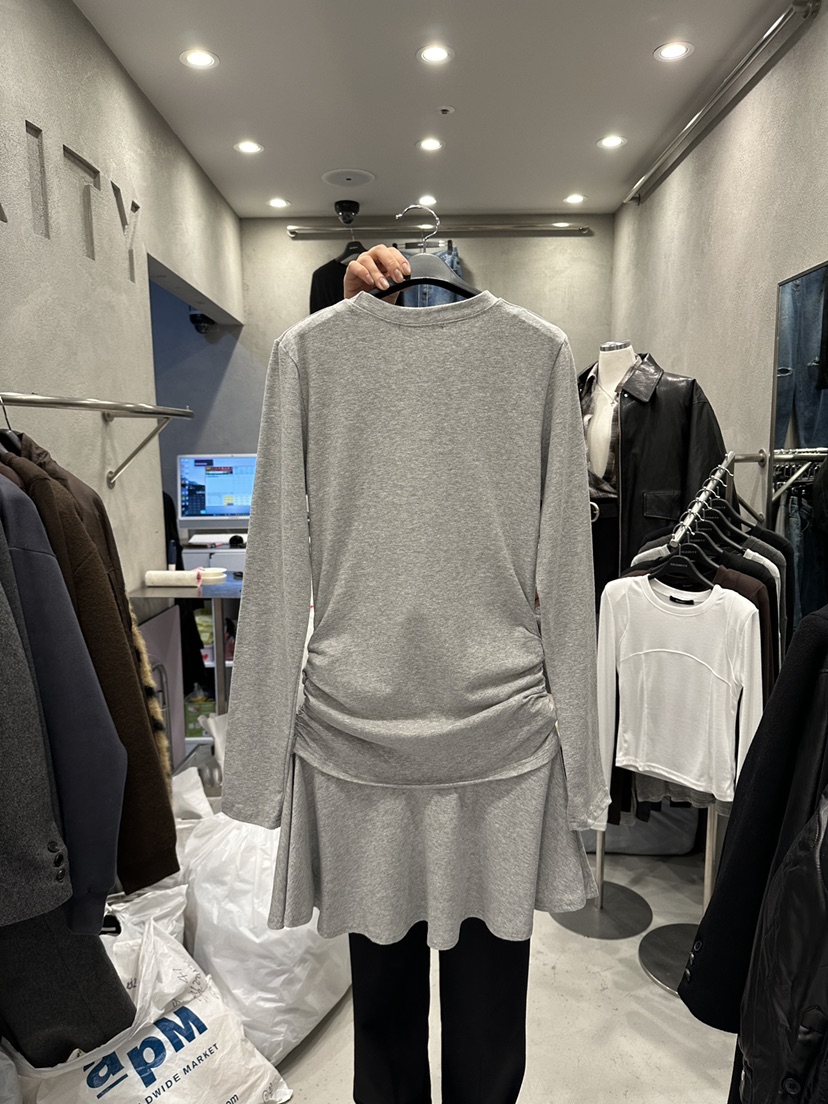 CELEBRITY-A東大門㊣代購女士新款休閑25秋冬時尚連衣裙褶皺CELEBRITY-A連衣裙