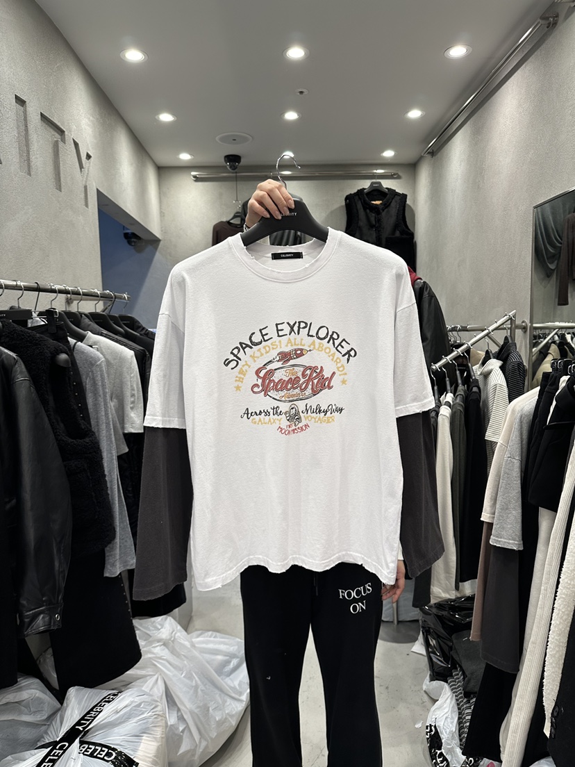 CELEBRITY-A韓國直郵㊣女士新品25秋冬職業推薦長袖T恤假兩件CELEBRITY-A長袖T恤圖色1