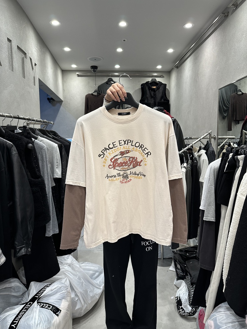 CELEBRITY-A韓國直郵㊣女士新品25秋冬職業推薦長袖T恤假兩件CELEBRITY-A長袖T恤圖色2