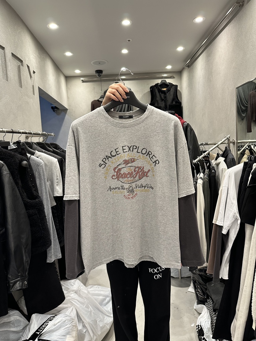 CELEBRITY-A韓國直郵㊣女士新品25秋冬職業推薦長袖T恤假兩件CELEBRITY-A長袖T恤圖色3