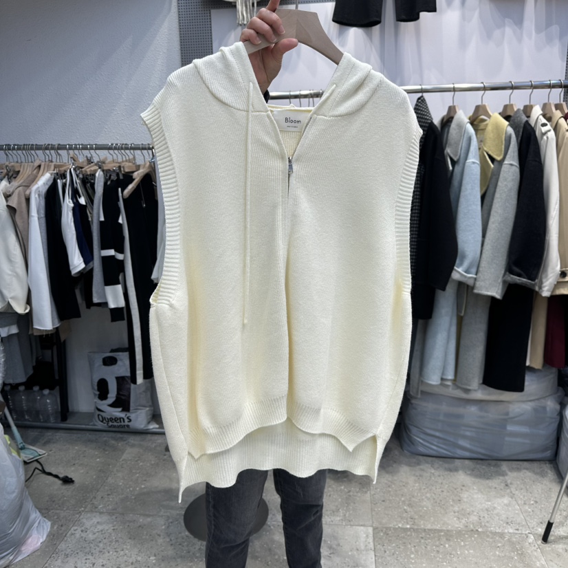 BLOOM韓國代購㊣女士新款休閑時尚職業人氣熱賣推薦馬甲連帽BLOOM-Q馬甲圖色1