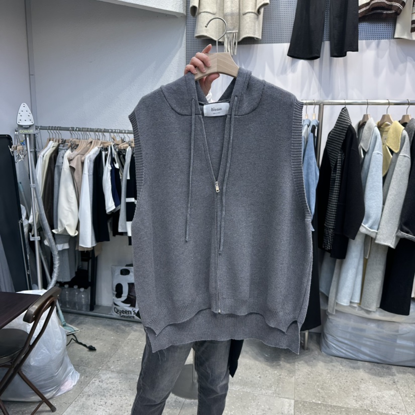 BLOOM韓國代購㊣女士新款休閑時尚職業人氣熱賣推薦馬甲連帽BLOOM-Q馬甲圖色2
