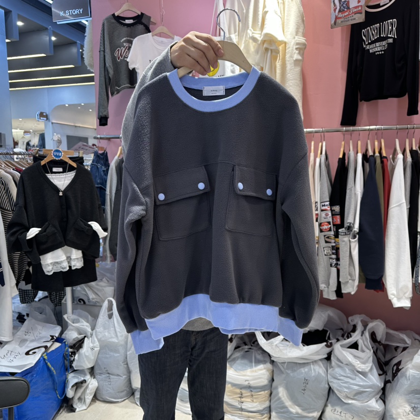 K STORY東大門㊣實拍女士新款25秋冬推薦休閑人氣職業衛衣K STORY衛衣圖色2