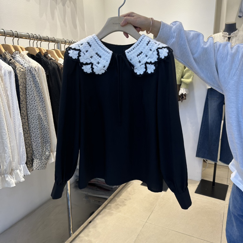 2nd B-S東大門㊣實拍女裝新品推薦25秋冬熱賣人氣襯衫蕾絲衫2nd B-S襯衫/蕾絲衫圖色2
