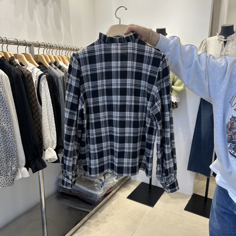 2nd B-S韓國直郵㊣女裝新品休閑職業時尚25秋冬襯衫蕾絲衫2nd B-S襯衫/蕾絲衫