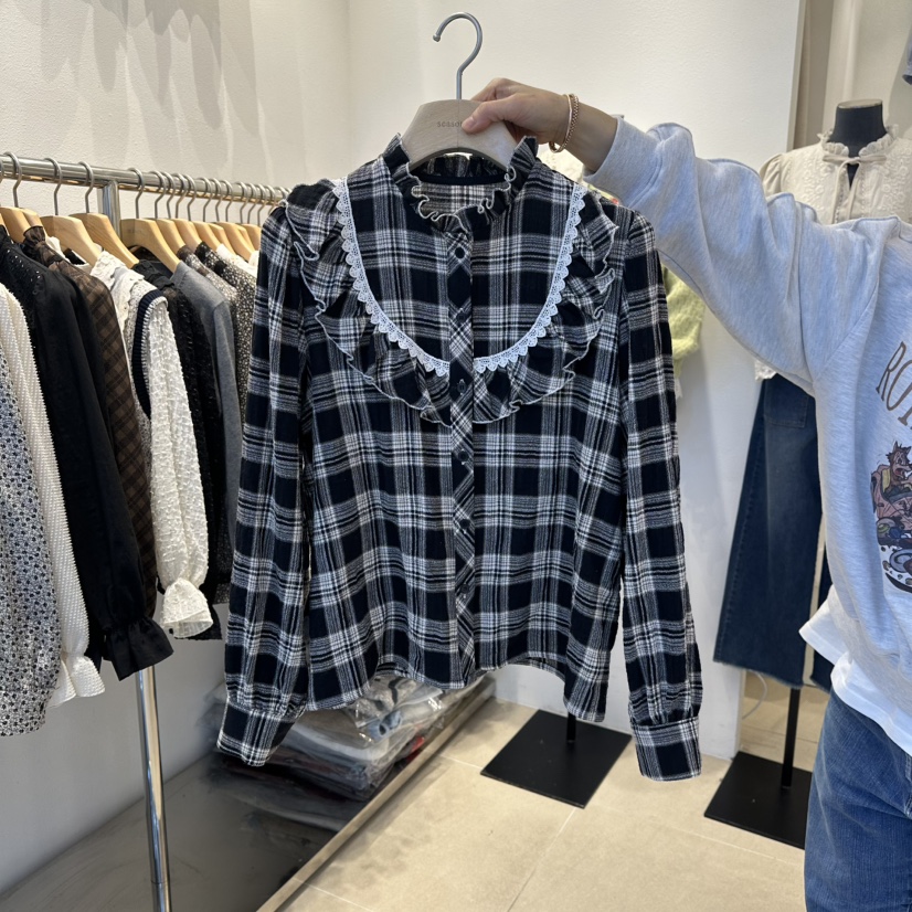 2nd B-S韓國直郵㊣女裝新品休閑職業時尚25秋冬襯衫蕾絲衫2nd B-S襯衫/蕾絲衫圖色2