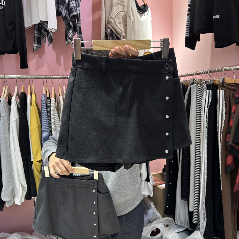K STORY東大門㊣直郵女士新品休閑推薦時尚職業25秋冬裙褲紐扣K STORY裙褲圖色2