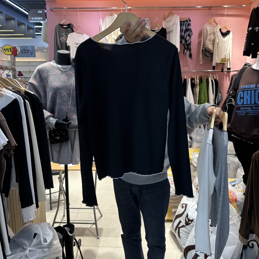 K STORY韓國代購㊣女裝新品休閑25秋冬人氣職業推薦長袖T恤K STORY長袖T恤