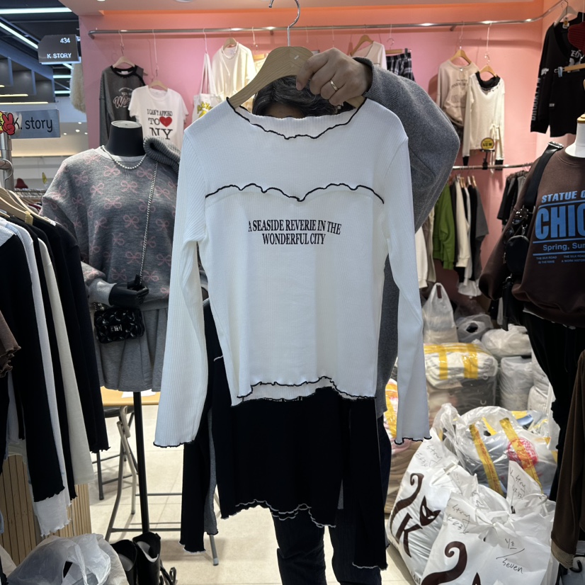 K STORY韓國代購㊣女裝新品休閑25秋冬人氣職業推薦長袖T恤K STORY長袖T恤圖色1