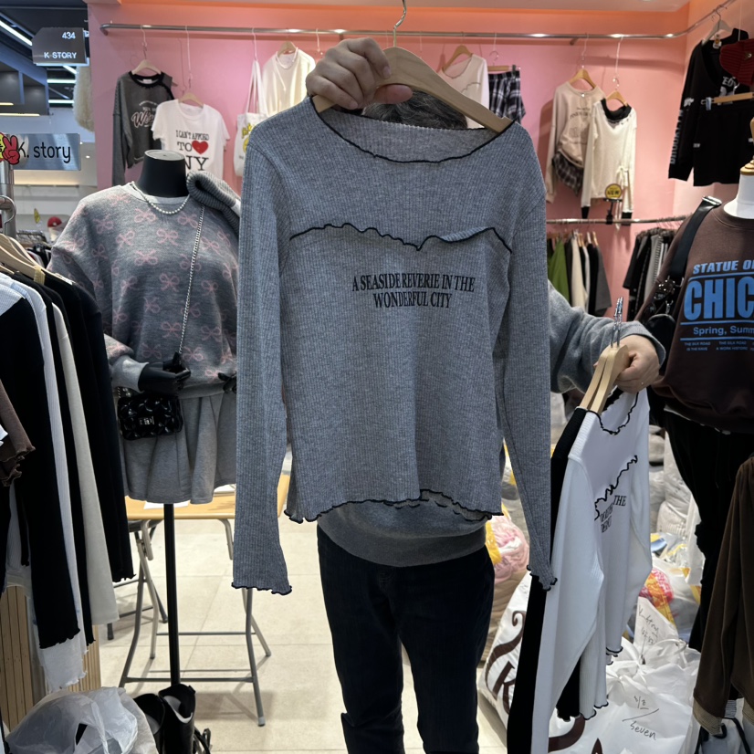 K STORY韓國代購㊣女裝新品休閑25秋冬人氣職業推薦長袖T恤K STORY長袖T恤圖色2
