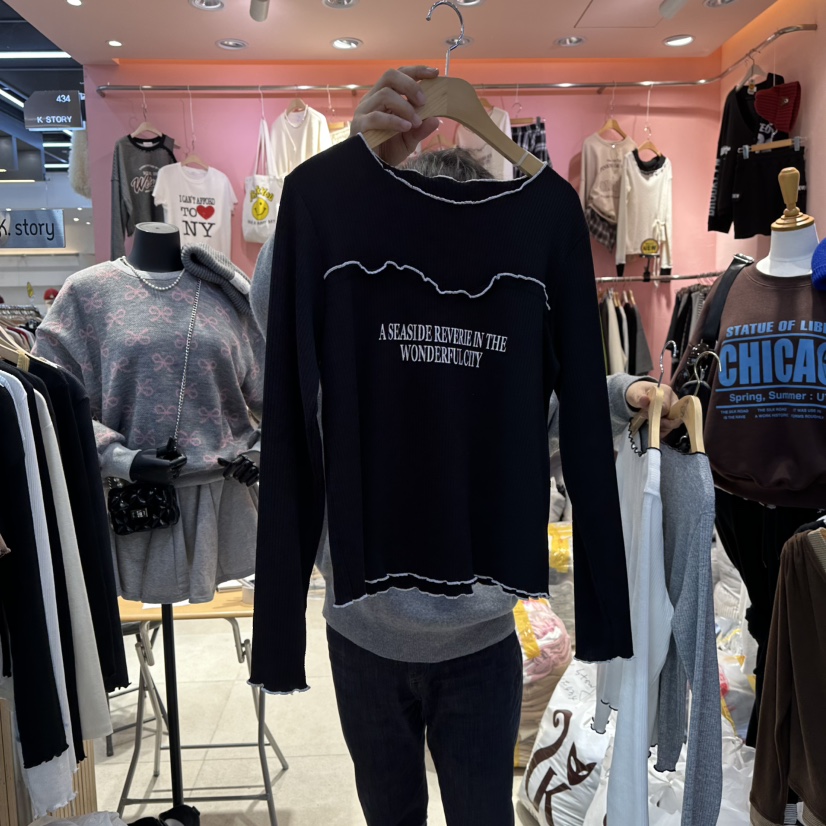 K STORY韓國代購㊣女裝新品休閑25秋冬人氣職業推薦長袖T恤K STORY長袖T恤圖色3