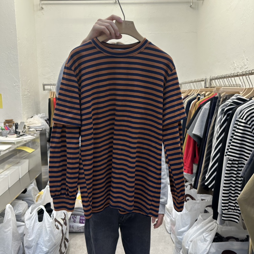 DA YLOG東大門㊣直郵女裝新品25秋冬人氣推薦長袖T恤假兩件DA YLOG長袖T恤圖色2