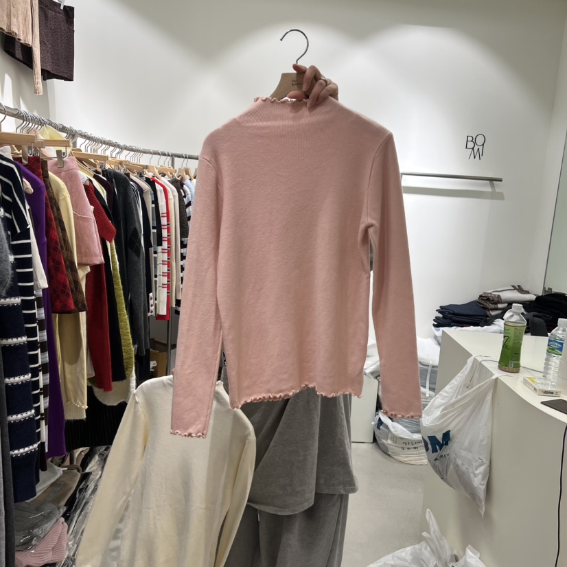 BY BOMI東大門㊣實拍女士新品推薦時尚熱賣人氣長袖T恤褶皺BY BOMI長袖T恤圖色3