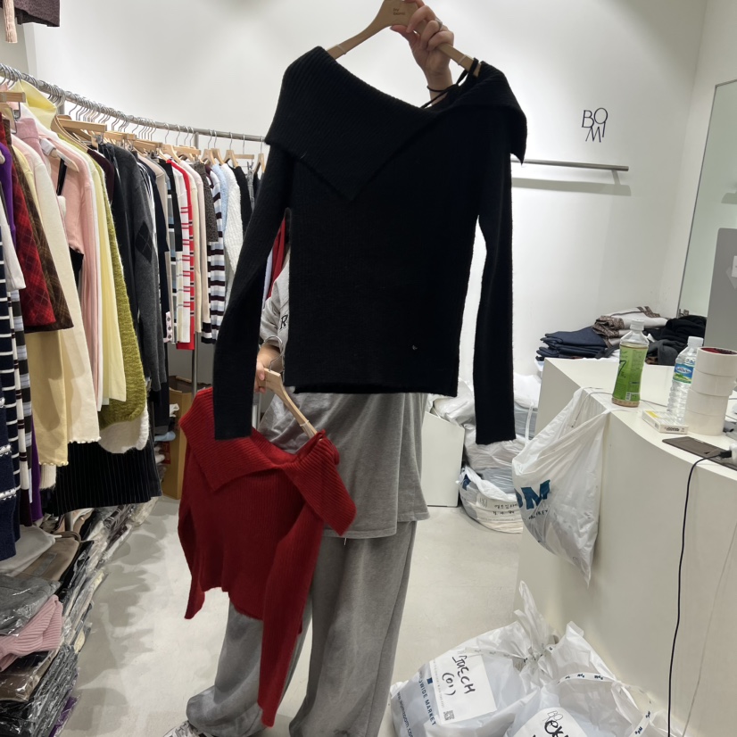 BY BOMI東大門㊣實拍女裝新品時尚休閑推薦職業人氣針織衫BY BOMI針織衫圖色1