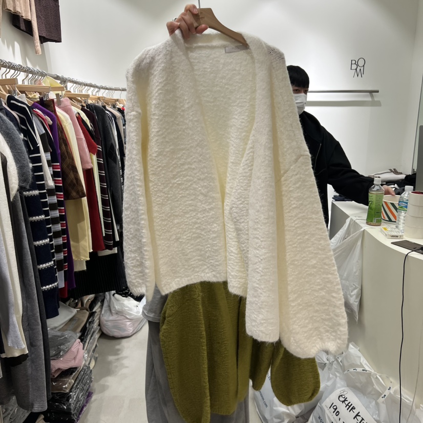 BY BOMI東大門㊣代購女士新品時尚職業針織衫插肩開衫燈籠BY BOMI針織衫圖色1