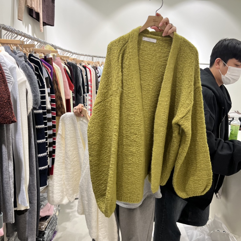 BY BOMI東大門㊣代購女士新品時尚職業針織衫插肩開衫燈籠BY BOMI針織衫圖色2