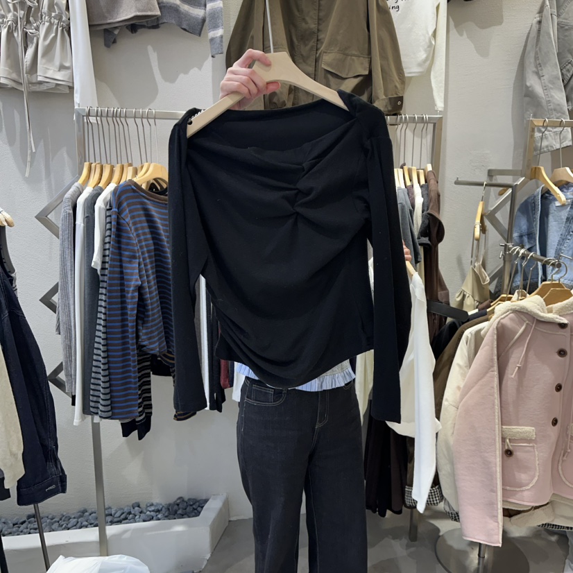 HIPTIQUE東大門㊣代購女裝新款時尚職業休閑熱賣推薦長袖T恤HIPTIQUE長袖T恤圖色2