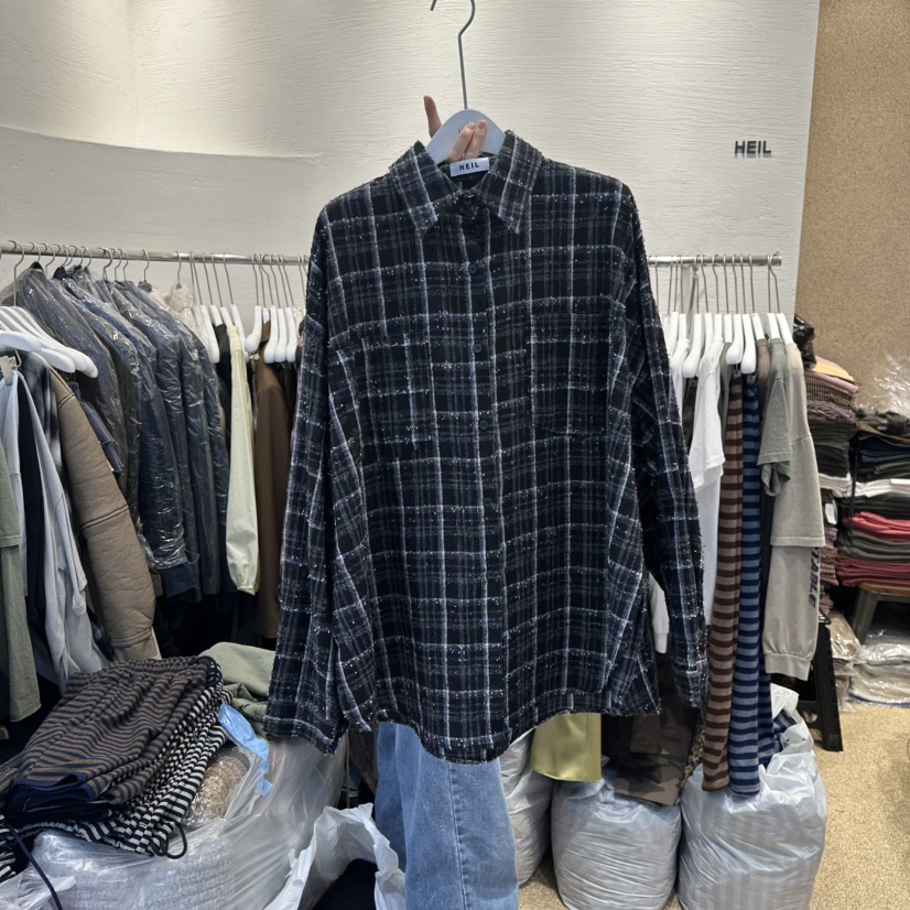 HEIL東大門㊣實拍女士新品25秋冬職業時尚人氣熱賣襯衫蕾絲衫HEIL襯衫/蕾絲衫圖色2