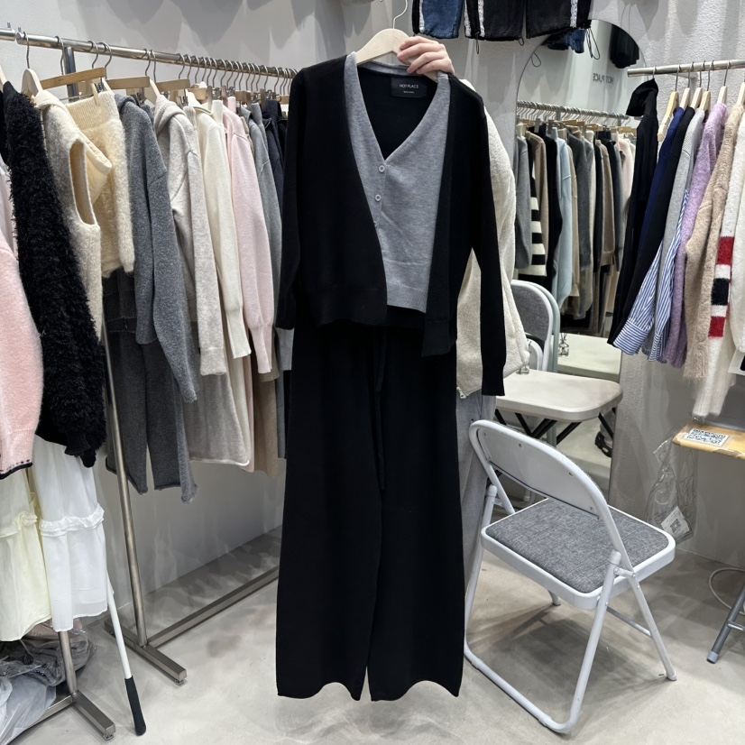 HOT PLACE東大門㊣直郵女士新款推薦人氣熱賣套裝套裝開衫HOT PLACE/DREAM GIRIS套裝圖色2