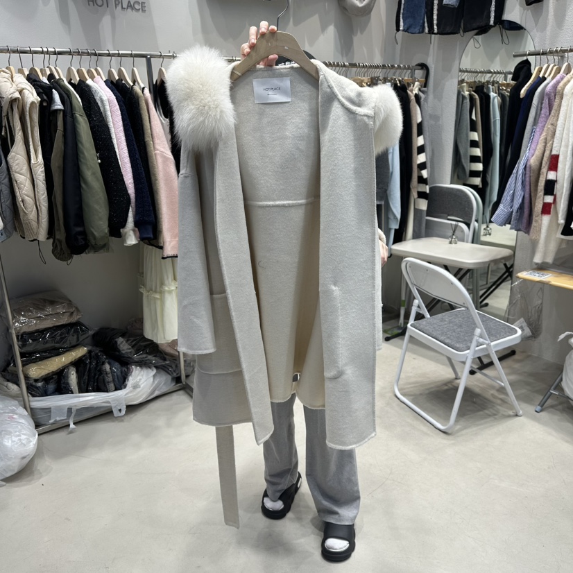 HOT PLACE東大門㊣實拍女裝新品熱賣職業推薦中長款大衣浣熊HOT PLACE/DREAM GIRIS中長款大衣圖色1