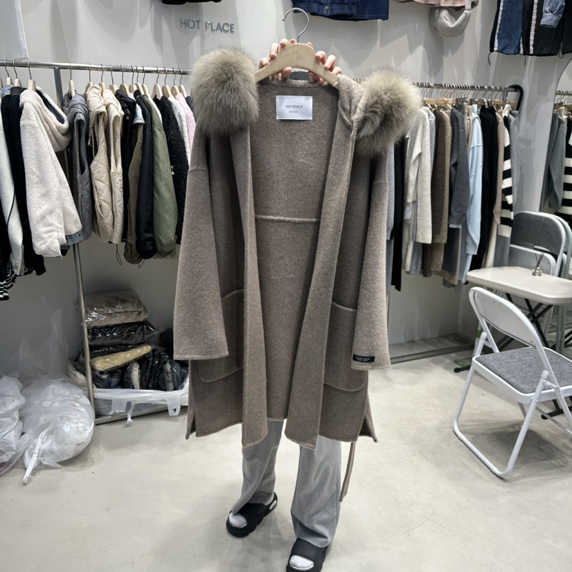 HOT PLACE東大門㊣實拍女裝新品熱賣職業推薦中長款大衣浣熊HOT PLACE/DREAM GIRIS中長款大衣圖色2