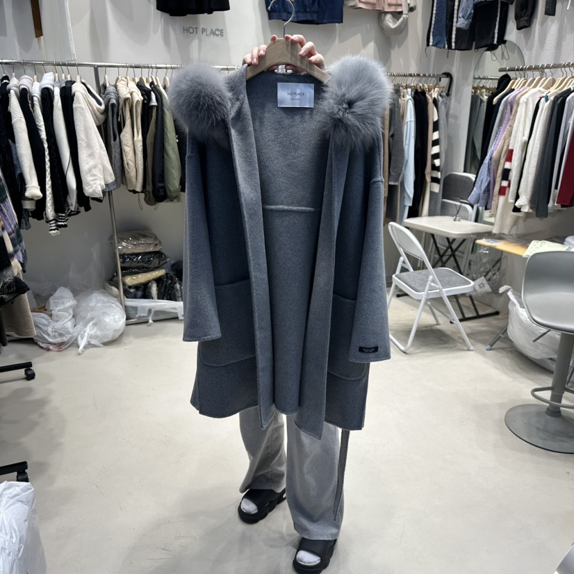 HOT PLACE東大門㊣實拍女裝新品熱賣職業推薦中長款大衣浣熊HOT PLACE/DREAM GIRIS中長款大衣圖色4