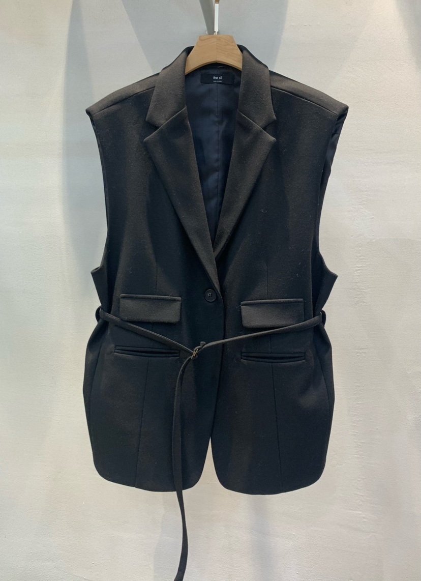 THE SIL東大門㊣實拍女裝新品人氣職業休閑時尚馬甲含腰繩THE SIL/1 2ILLY馬甲圖色1