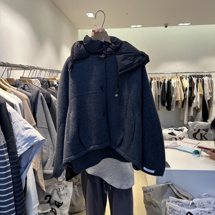 EYEFUL-Q東大門㊣直郵女士新品人氣職業推薦夾克羊駝毛兜帽eyeful夾克圖色2