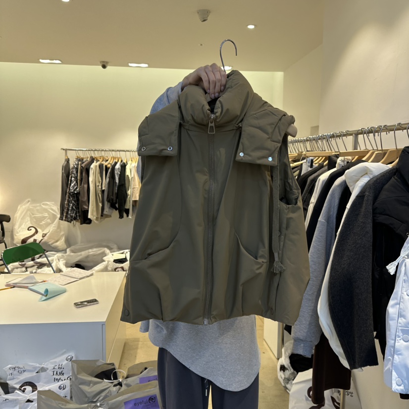 EYEFUL-Q韓國代購㊣女裝新品時尚推薦熱賣25秋冬馬甲雙排扣eyeful馬甲圖色2