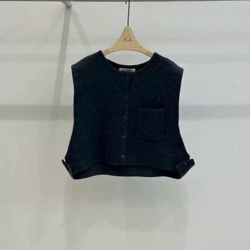 AUTUMN BEIGE-Q韓國直郵㊣女士新款熱賣25秋冬馬甲紐扣背心A.b/AUTUMN BEIGE馬甲圖色1
