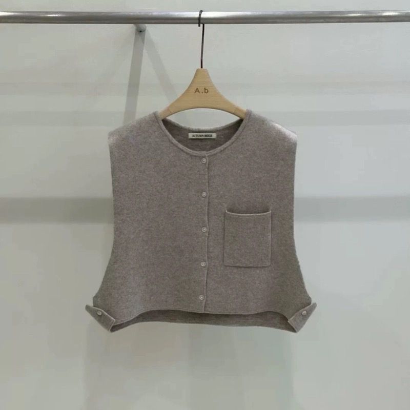 AUTUMN BEIGE-Q韓國直郵㊣女士新款熱賣25秋冬馬甲紐扣背心A.b/AUTUMN BEIGE馬甲圖色2