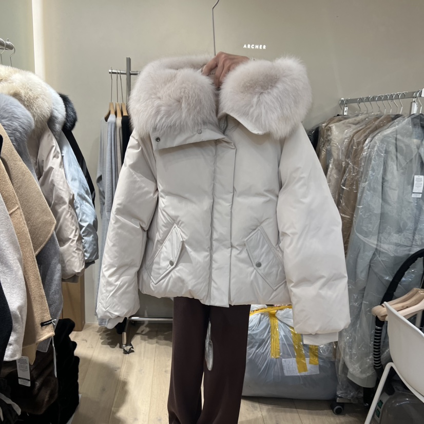 ARCHER東大門㊣代購女士新款熱賣25秋冬推薦短款羽絨服狐貍絨ARCHER短款羽絨服圖色1