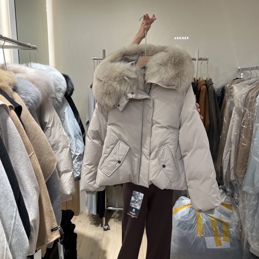 ARCHER東大門㊣代購女士新款熱賣25秋冬推薦短款羽絨服狐貍絨ARCHER短款羽絨服圖色2